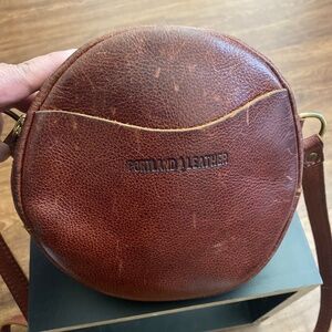 Portland Leather Goods Nutmeg Round Crossbody Bag 8"